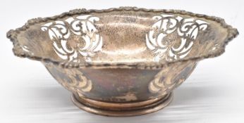 George VI hallmarked silver bowl with pierced decoration, Birmingham 1946, maker Henry Clifford