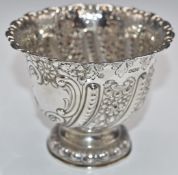 George V hallmarked silver pedestal bowl, with embossed decoration, Sheffield 1922 maker William
