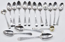 Georgian hallmarked silver tea and other spoons including a set of six London 1807, maker Peter &