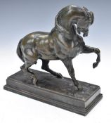 Antoine-Louis Barye (French 1795-1875) bronze horse 'Cheval Turc', signed Barye and imprinted F