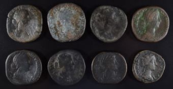 Roman Imperial coinage The Antonines AD138-193 Lucilla eight various bronze coins comprising seven