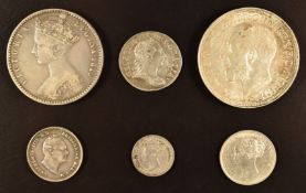 Queen Victoria Gothic florin, F+, WW inside circle, together with George III 1763 threepence,