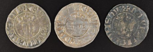 Edward I hammered pennies comprising three Bristol Mint examples 9b, 3d and 3g, Seaby 1416 (GF)