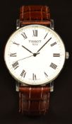 Tissot Everytime gentleman's wristwatch ref. T-109410 with black Roman numerals, silver dial,