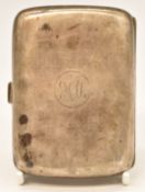 George V hallmarked silver cigarette case, Birmingham 1920, maker Horace Woodward & Co, length 9.