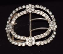 Victorian silver buckle set with paste, 6 x 5cm