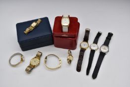 Nine various ladies and gentleman's wristwatches including Omega De Ville ref. 1365, Seiko,