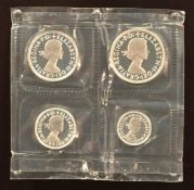 2001 Maundy coin set comprising 1d, 2d, 3d and 4d, in original leather pouch with copy of