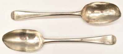 Pair of Hester Bateman hallmarked silver Old English pattern table spoons, London 1784, length 22cm,