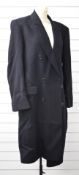 Christian Dior gentleman's double breasted navy blue wool overcoat, approximate size 46 chest.