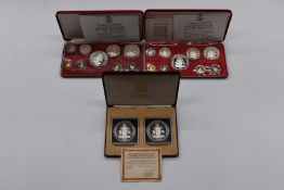 A silver proof two-coin Bahamas 1978 Anniversary set, together with two Commonwealth of the