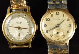 Two Smiths gold plated gentleman's wristwatches Astral and De Luxe, both with subsidiary seconds
