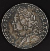 George II shilling 1758, old bust plain angles, Seaby 3704 (GVF)