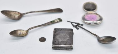 Victorian hallmarked silver vesta case, Birmingham 1893, maker William Neale, three hallmarked