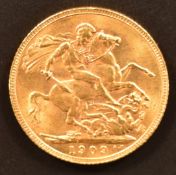 Edward VII 1909 gold full sovereign