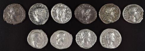 Roman Imperial coinage The Antonines AD138-193 Lucius Verus seven silver Denarius together with