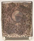 Victorian hallmarked silver cigarette case with engraved decoration, Birmingham 1896, maker Henry