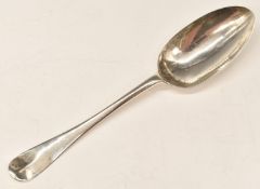 Georgian bottom hallmarked silver Hanoverian rat tail pattern table spoon, London 1750, maker's mark