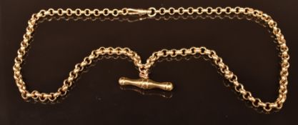 A 9ct gold necklace/ fob chain, 7g, 42cm long