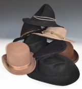 Hats and caps to include Burgess Hats, felt hats etc