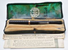 Waterman fountain pen with 9ct gold band, in original box with paperwork