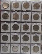 A large collection of Irish coinage includes Charles II, George III etc, silver content, 1939 low