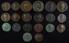 Roman Imperial coinage Flavian Dynasty AD69-96 twenty bronze coins comprising two Titus examples, an