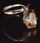 A 9ct gold ring set with quartz, 4g, size L