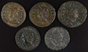 Roman Imperial coinage The Illyrian Emperors AD270-285 Tacitus three bronze coins, together with