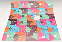 Royal Mint London 2012 Olympics collector album with thirty coins in packets ready to mount into the