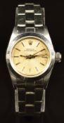 Rolex Oyster Perpetual ladies automatic wristwatch ref. 67180 with luminous tipped hands and baton