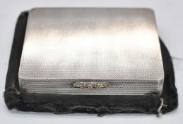 Elizabeth II hallmarked silver engine turned compact, Birmingham 1961, maker W H Manton Ltd, width