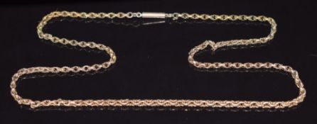 A 9ct gold necklace with barrel clasp, 7.6g, 46cm long