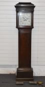 Cha Raymond Lydeway oak cased longcase clock, with enamel dial, marked Wilson to the movement,