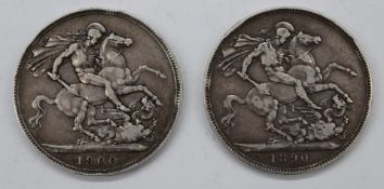 Two Victorian crowns, Jubilee and veiled head