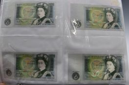 An amateur collection of approximately 70 world banknotes, including two consecutive £5 Somerset