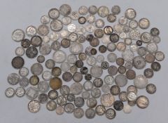 Approximately 835g pre 1920 silver coinage, George II onwards