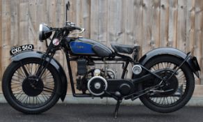 1936 Douglas 250cc Aero twin cylinder motorcycle, registration number CXC 560, purchased by the