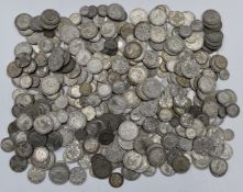 Approximately 3800g UK pre 1947 silver coinage