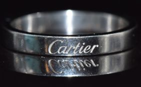 Cartier platinum wedding band / ring, 5.6g, size N