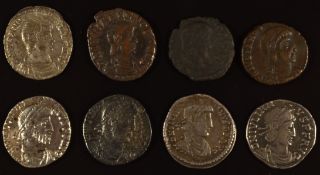 Imperial Roman coinage, AD 360-363 Julian II, eight coins comprising five silver and three bronze