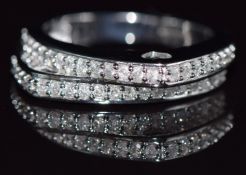 A 9k white gold ring set with diamonds totalling approximately 0.4ct, 5.3g, size N