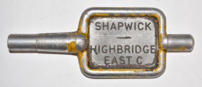 Somerset and Dorset aluminium single line token or key for Shapwick to Highbridge East C, length