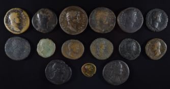Roman Imperial coinage Adoptive Emperors AD96-138 Hadrian fifteen bronze coins including