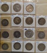 A large collection of English half crowns, young head Victoria 1844 through to 1967, good proportion