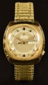 Bulova Accutron gentleman's wristwatch ref. 7041-1 with day and date aperture, gold hands and hour