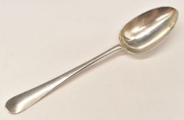 Georgian Hester Bateman bottom hallmarked silver Hanoverian pattern table spoon, London 1781, length