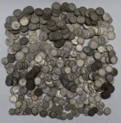 Approximately 3790g George VI pre 1947 silver coinage, a very few post 1947 included