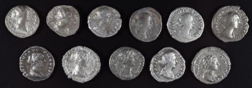 Roman Imperial coinage The Antonines AD138-193 Faustina Junior eleven silver Denarius struck under