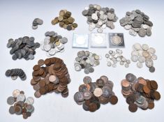 An amateur collection of UK coinage, includes approximately 200g pre 1920 and approximately 180g